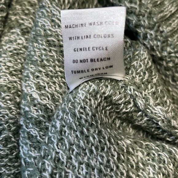 APPLESEED’S Sage Green and White Marled Cotton Knit Sweater-M - Picture 9 of 9